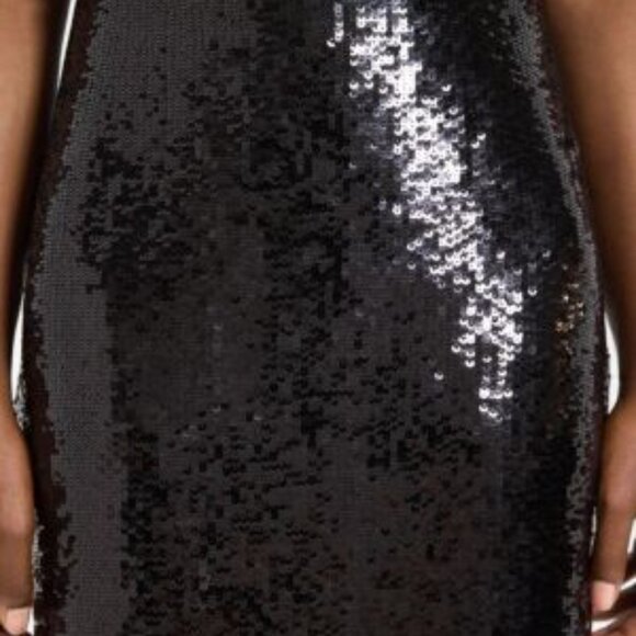 Theory Black Fluid Sequin Midi High Slit Skirt | Size 10 | NWT - Picture 4 of 5